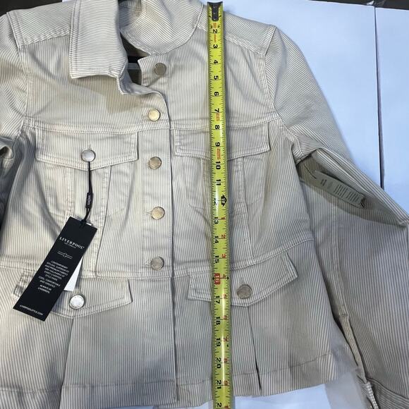 Liverpool Los Angeles Peplum Jacket NWT: Cappucino Stripe Petite Small (PS) - Picture 5 of 6